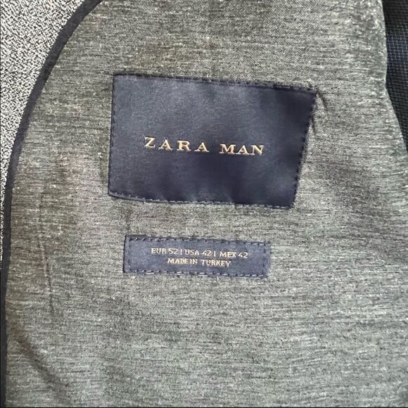 Zara Man Gray Suit Blazer Size 42 - Picture 5 of 9